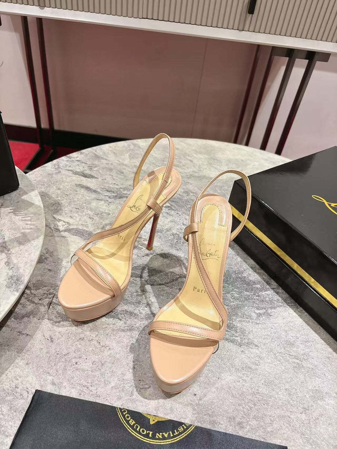Cl 2026 Rosalie Alta 150MM Sandal Beige Leather