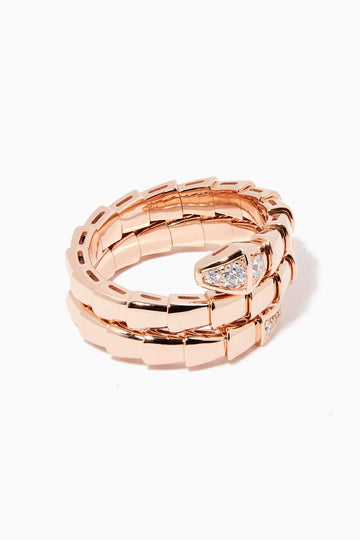 Serpents Double Row Diamond Ring