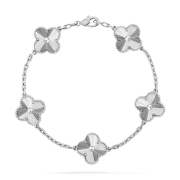 Clover Silver 5 Motifs Bracelet