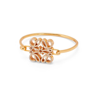 Paved Anagram Open Gold Bracelet