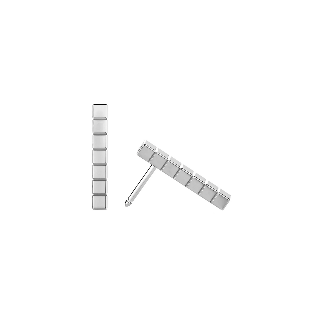 Ice Cube Silver Earrings