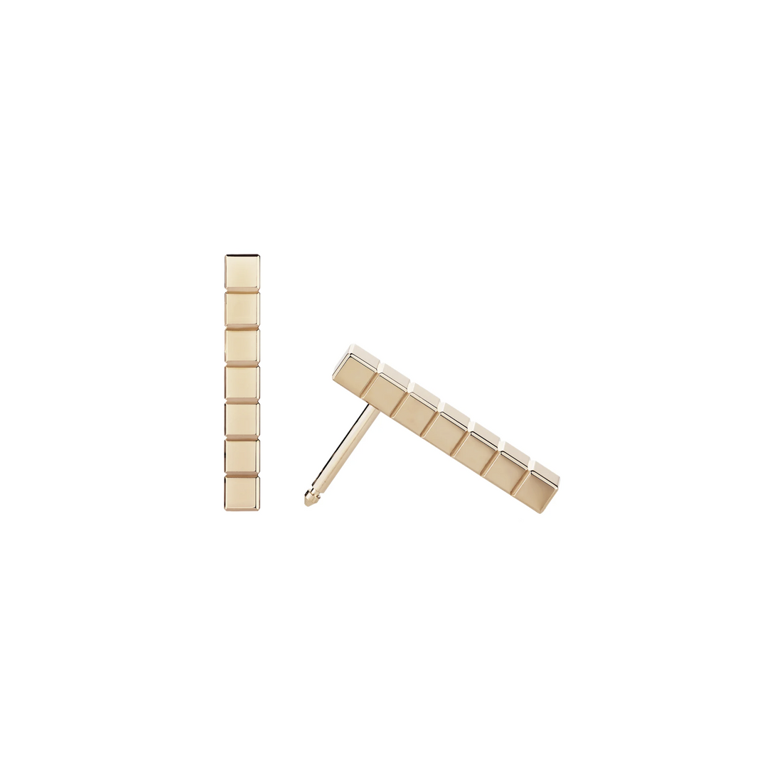 Ice Cube Pink Gold Earrings