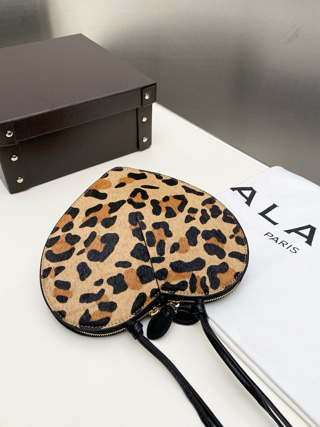 Alaïa Le Coeur Bag Leo Pard-Printed Horsehair