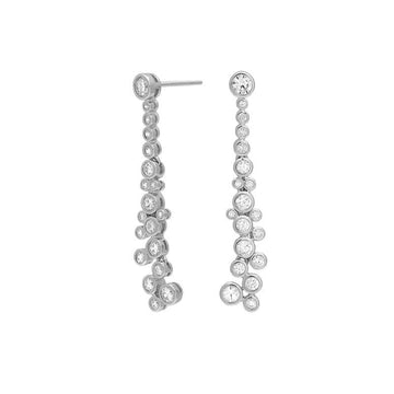 Gra Earrings Silver Diamond