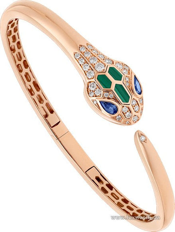 Serpenti Bracelet Pink Gold Diamonds Open