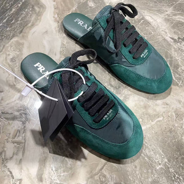 Pra 26S Mule Sneaker Teal Green Suede Canvas