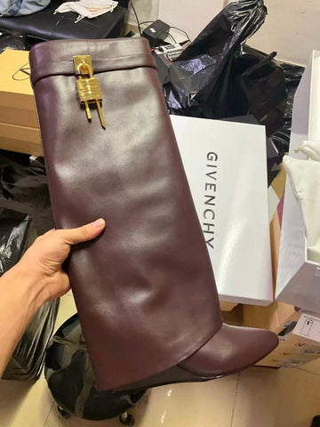 Givenchy Shark Lock Boots Brown Cowhide&Nbsp