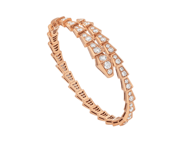 Serpenti Bracelet 6.8mm Pink Gold Diamond