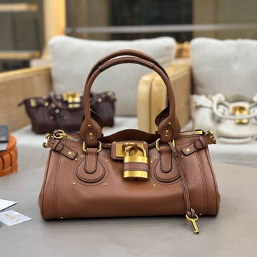 Chloé 2025 Paddington Bag Brown Grained Leather