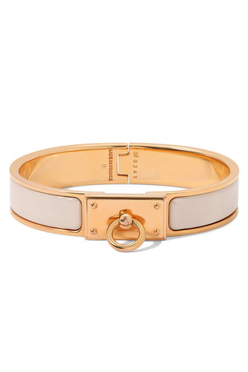H Ring Lock Bracelet 12MM White