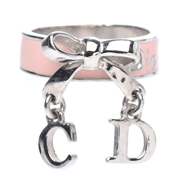 CD Enamel Bow Ring Pink Silver