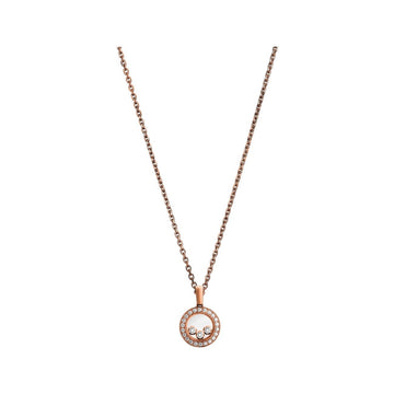 Happy Heart Diamond Pink Gold Necklace