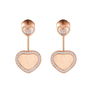 Happy Heart Pink Mop Earrings Diamond