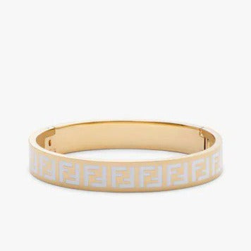 Forever F Gold Bracelet White
