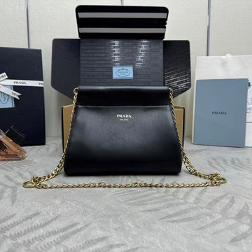 Prada Enchaîné Mini Leather Bag Black Calskin