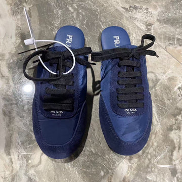 Pra 26S Mule Sneaker Dark Blue Suede Canvas