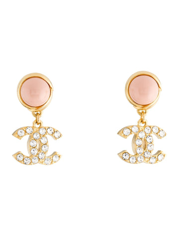 Double C Diamond Gold Earrings