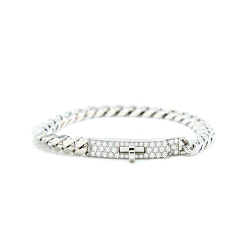 Kelly Chain Silver Diamond Bracelet