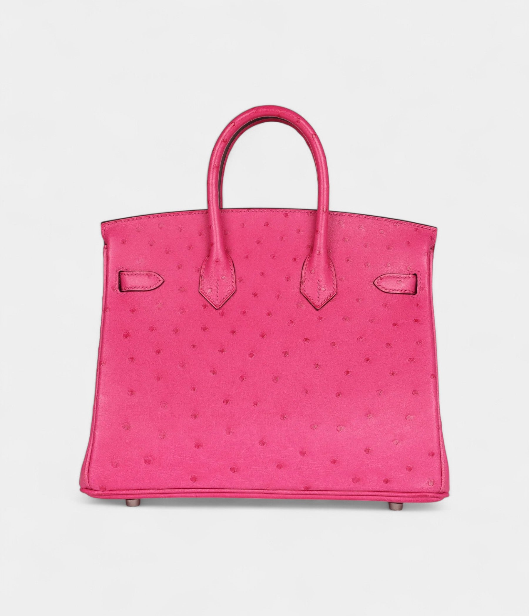 HermesBirkin 25 Rose Tyrien Ostrich Palladium Hardware Bags Bible