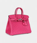 HermesBirkin 25 Rose Tyrien Ostrich Palladium Hardware Bags Bible