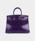 HermesBirkin 35 Ultraviolet Shiny Porosus Crocodile Gold Hardware Bags Bible