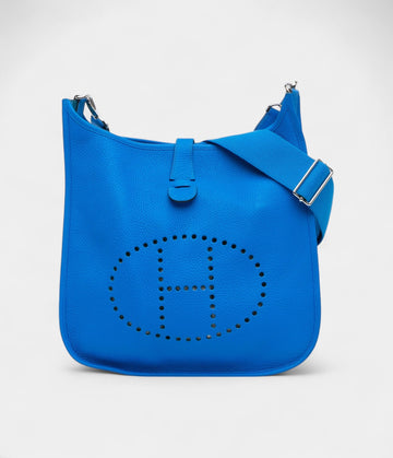 HermesClemence Evelyne III 29 Blue Calf Leather Crossbody Bag Bags Bible