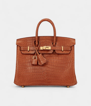 HermesGold Matte Porosus Crocodile Birkin 25 Gold Hardware Bags Bible