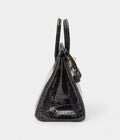 HermesGraphite Shiny Porosus Crocodile Birkin 25 Gold Hardware Bags Bible
