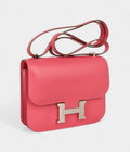 Hermes Mini III Constance 18 Bag Rose Lipstick Pink Veau Tadelakt Leather with Palladium Hardware Bags Bible