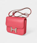 Hermes Mini III Constance 18 Bag Rose Lipstick Pink Veau Tadelakt Leather with Palladium Hardware Bags Bible