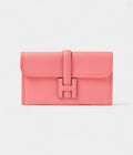 HermesMini Jige Clutch Rose Azalee in Evercolor Leather Bags Bible