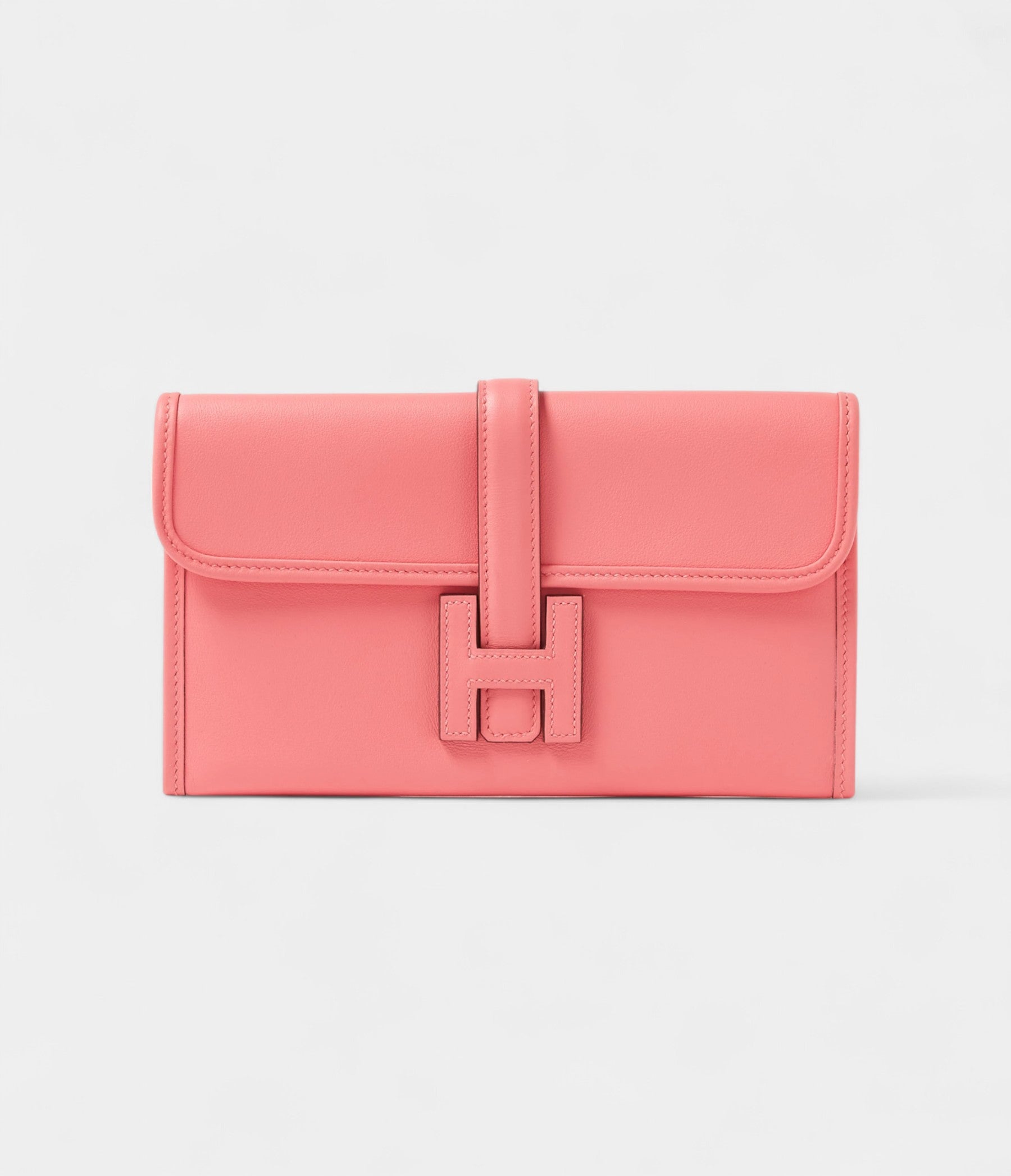 HermesMini Jige Clutch Rose Azalee in Evercolor Leather Bags Bible