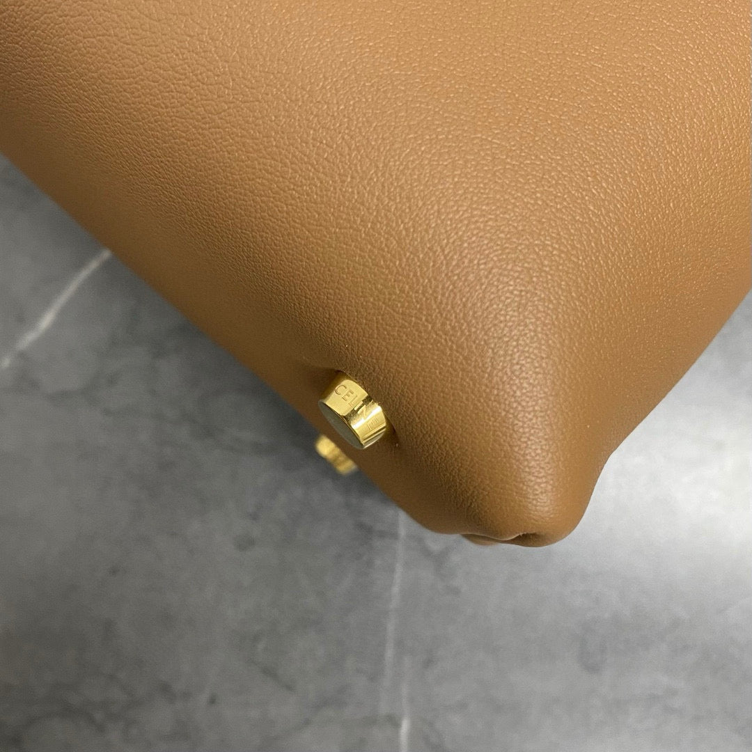 Celin Medium Nino 25CM Brown Calfskin Gold Hardware