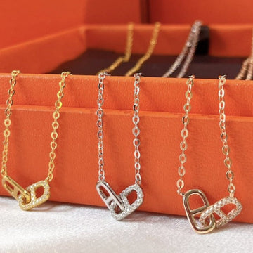 Chaine Double H Diamond Necklace