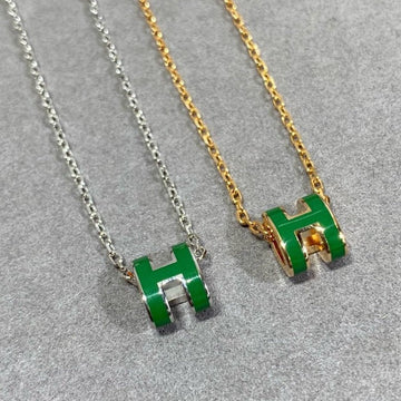 Pop H Green Necklace Silver And Gold