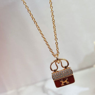 Constance Red Pedant Pink Gold Necklace