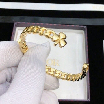 CD Clover Gold Cuff Bracelet