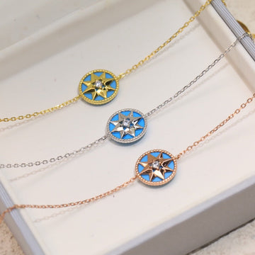 Lucky Star 1 Diamond Blue Gold Bracelet