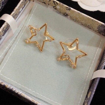 CD Earrings Star Gold Diamond