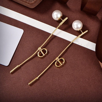 CD Drop Mop Gold Earrings