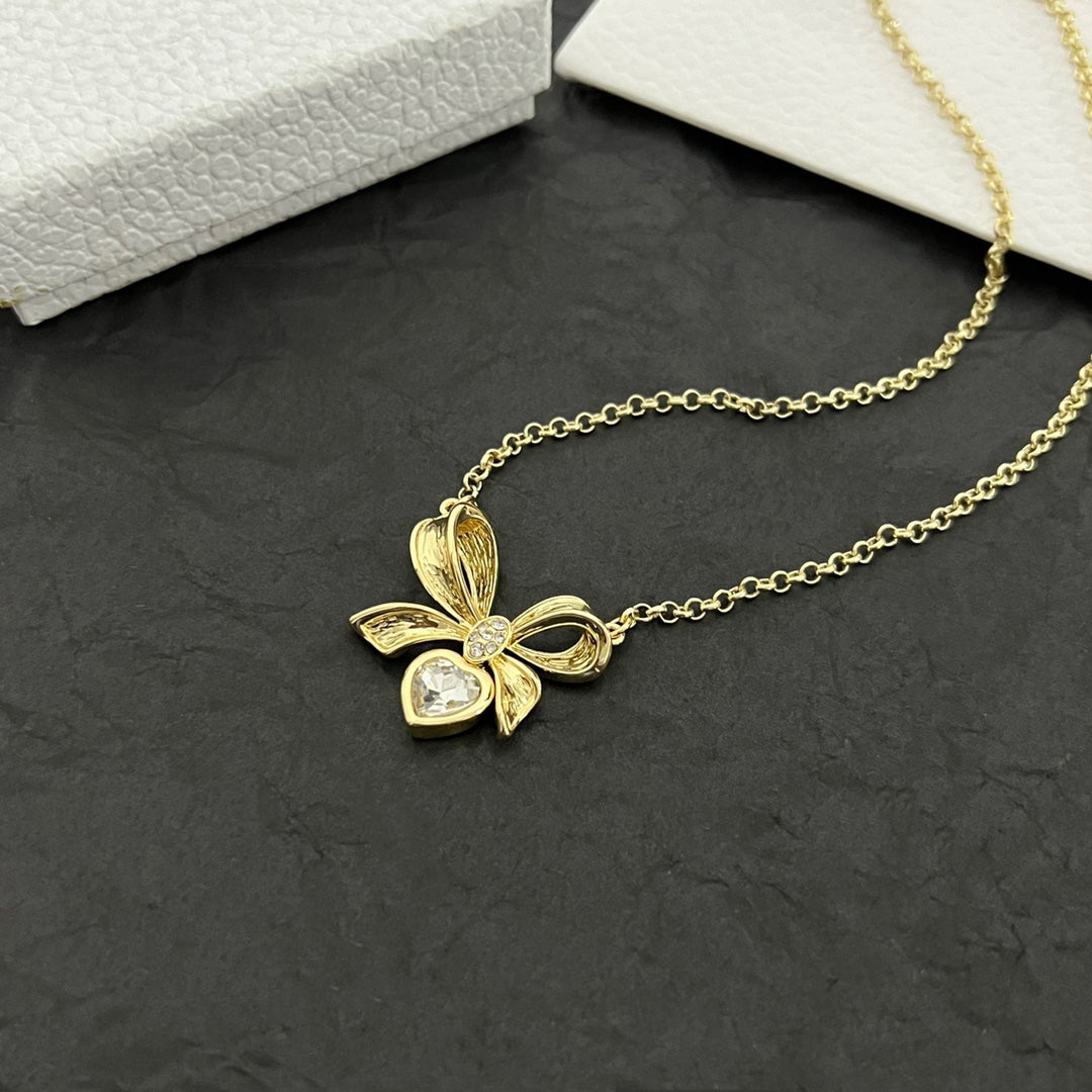 CD Heart Gold Diamond Necklace