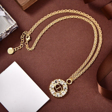 CD Pendant Gold Diamond Necklace