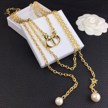 Star CD Gold 2 Pearl Necklace