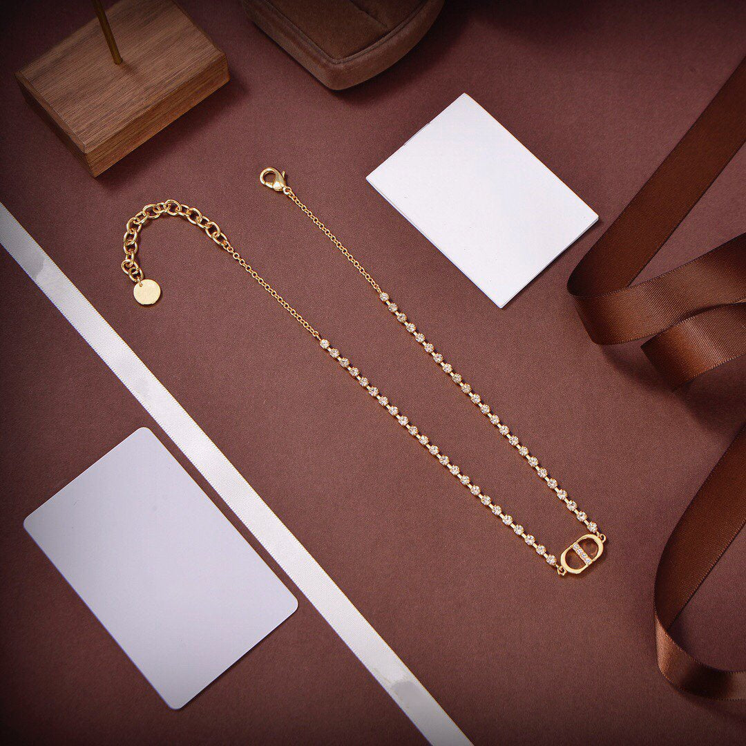 CD Necklace Gold Diamond