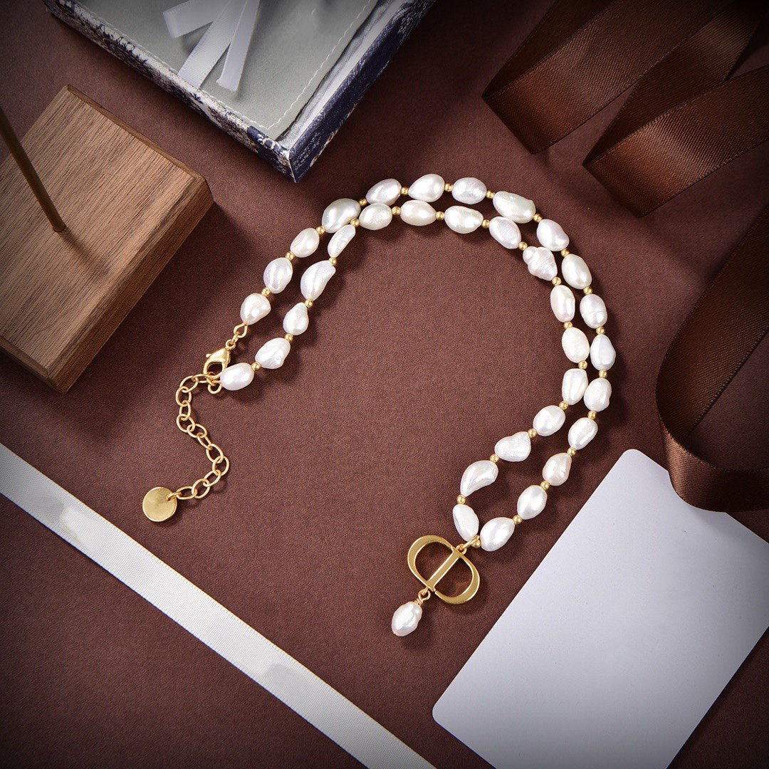 CD Gold Full Pearl Necklace