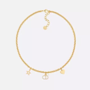 CD Pearl Star Heart Gold Diamond Necklace