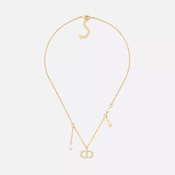 CD Star Pedant Gold Diamond Necklace