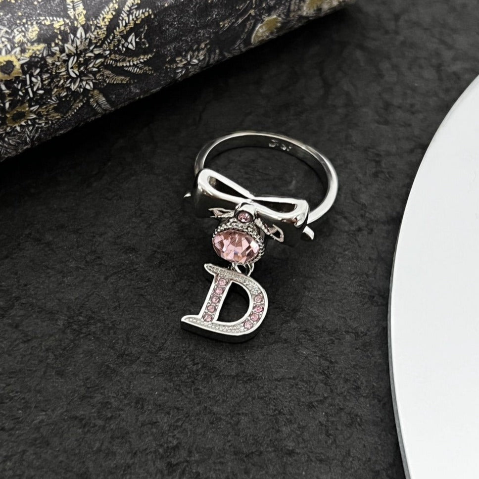 D Ring Silver Diamond