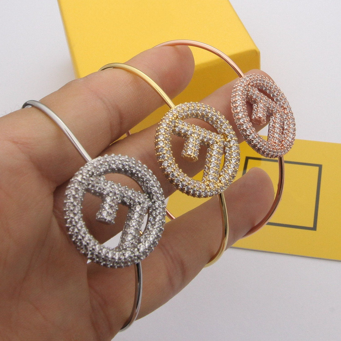 F Bracelet Full Diamond