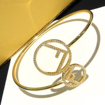 Double F Gold Diamond Bracelet